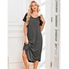 image:imageEkouaer Nightgowns for Women Bamboo Viscose House Dress Long Night Gowns Short Sleeve Sleepshirt Soft Sleepwear S4XLDark Grey