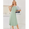 image:imageEkouaer Nightgowns for Women Bamboo Viscose House Dress Long Night Gowns Short Sleeve Sleepshirt Soft Sleepwear S4XLLight Green
