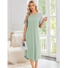 image:imageEkouaer Nightgowns for Women Bamboo Viscose House Dress Long Night Gowns Short Sleeve Sleepshirt Soft Sleepwear S4XLLight Green