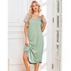 image:imageEkouaer Nightgowns for Women Bamboo Viscose House Dress Long Night Gowns Short Sleeve Sleepshirt Soft Sleepwear S4XLLight Green
