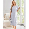 image:imageEkouaer Nightgowns for Women Bamboo Viscose House Dress Long Night Gowns Short Sleeve Sleepshirt Soft Sleepwear S4XLLight Grey Stars