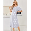 image:imageEkouaer Nightgowns for Women Bamboo Viscose House Dress Long Night Gowns Short Sleeve Sleepshirt Soft Sleepwear S4XLLight Grey Stars