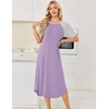 image:imageEkouaer Nightgowns for Women Bamboo Viscose House Dress Long Night Gowns Short Sleeve Sleepshirt Soft Sleepwear S4XLLilac