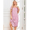 image:imageEkouaer Nightgowns for Women Bamboo Viscose House Dress Long Night Gowns Short Sleeve Sleepshirt Soft Sleepwear S4XLPink Florals