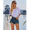 image:imageEkouaer Nightgowns for Women Cotton Night Gown 3 Pack Sleep Shirts Short Sleeve Nightshirt Soft Sleepwear NightdressBlackBlue GreenPurple Tie Dye