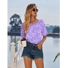 image:imageEkouaer Nightgowns for Women Cotton Night Gown 3 Pack Sleep Shirts Short Sleeve Nightshirt Soft Sleepwear NightdressBlue StarPink FloralsPurple Stars