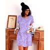 image:imageEkouaer Nightgowns for Women Cotton Night Gown 3 Pack Sleep Shirts Short Sleeve Nightshirt Soft Sleepwear NightdressGrey Coffee CupsPurple StarsCyan Dragonfly