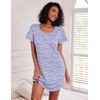 image:imageEkouaer Nightgowns for Women Cotton Night Gown 3 Pack Sleep Shirts Short Sleeve Nightshirt Soft Sleepwear NightdressWhite Pink FloralsPurple CirclesBlue Florals