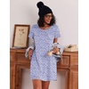image:imageEkouaer Nightgowns for Women Cotton Night Gown 3 Pack Sleep Shirts Short Sleeve Nightshirt Soft Sleepwear NightdressWhite Pink FloralsPurple CirclesBlue Florals