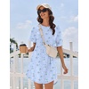 image:imageEkouaer Nightgowns for Women Cotton Night Gown 3 Pack Sleep Shirts Short Sleeve Nightshirt Soft Sleepwear NightdressWhite Pink FloralsPurple CirclesBlue Florals