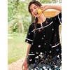 image:imageEkouaer Nightgowns for Women House Dress with Pockets Button Down House Coat Short Sleeve Night Gowns Duster Moo MoosBlack Butterfly