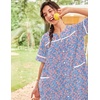 image:imageEkouaer Nightgowns for Women House Dress with Pockets Button Down House Coat Short Sleeve Night Gowns Duster Moo MoosBlue Flower