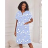 image:imageEkouaer Nightgowns for Women House Dress with Pockets Button Down House Coat Short Sleeve Night Gowns Duster Moo MoosBlue Pigeon
