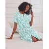 image:imageEkouaer Nightgowns for Women House Dress with Pockets Button Down House Coat Short Sleeve Night Gowns Duster Moo MoosGreen Floral