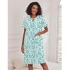 image:imageEkouaer Nightgowns for Women House Dress with Pockets Button Down House Coat Short Sleeve Night Gowns Duster Moo MoosGreen Floral