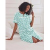 image:imageEkouaer Nightgowns for Women House Dress with Pockets Button Down House Coat Short Sleeve Night Gowns Duster Moo MoosGreen Flower
