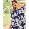 image:imageEkouaer Nightgowns for Women House Dress with Pockets Button Down House Coat Short Sleeve Night Gowns Duster Moo MoosNavy Flower