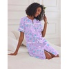 image:imageEkouaer Nightgowns for Women House Dress with Pockets Button Down House Coat Short Sleeve Night Gowns Duster Moo MoosPurple Daisy