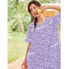 image:imageEkouaer Nightgowns for Women House Dress with Pockets Button Down House Coat Short Sleeve Night Gowns Duster Moo MoosPurple Dots