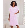 image:imageEkouaer Nightgowns for Women House Dress with Pockets Button Down House Coat Short Sleeve Night Gowns Duster Moo MoosStriped Pink