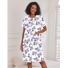 image:imageEkouaer Nightgowns for Women House Dress with Pockets Button Down House Coat Short Sleeve Night Gowns Duster Moo MoosWhite Flower