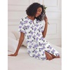 image:imageEkouaer Nightgowns for Women House Dress with Pockets Button Down House Coat Short Sleeve Night Gowns Duster Moo MoosWhite Flower