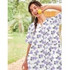 image:imageEkouaer Nightgowns for Women House Dress with Pockets Button Down House Coat Short Sleeve Night Gowns Duster Moo MoosWhite Flower