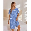 image:imageEkouaer Nightgowns for Women House Dress with Pockets Button Down Sleepshirt Short Sleeve Nightshirt HousecoatBlue Plum