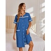 image:imageEkouaer Nightgowns for Women House Dress with Pockets Button Down Sleepshirt Short Sleeve Nightshirt HousecoatPuppy Pawprints