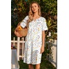 image:imageEkouaer Nightgowns for Women House Dress with Pockets Button Down Sleepshirt Short Sleeve Nightshirt HousecoatWhite Flowers