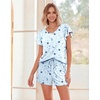 image:imageEkouaer Pajamas Set Women Casual Ruffle Sleeves Soft Comfy Loungewear Set with PocketsBlue Stars