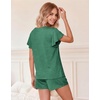 image:imageEkouaer Pajamas Set Women Casual Ruffle Sleeves Soft Comfy Loungewear Set with PocketsBright Green