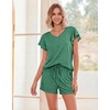 image:imageEkouaer Pajamas Set Women Casual Ruffle Sleeves Soft Comfy Loungewear Set with PocketsBright Green