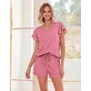 image:imageEkouaer Pajamas Set Women Casual Ruffle Sleeves Soft Comfy Loungewear Set with PocketsGray Purple