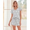 image:imageEkouaer Pajamas Set Women Casual Ruffle Sleeves Soft Comfy Loungewear Set with PocketsGrey Star