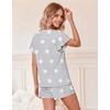 image:imageEkouaer Pajamas Set Women Casual Ruffle Sleeves Soft Comfy Loungewear Set with PocketsGrey Star