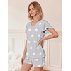 image:imageEkouaer Pajamas Set Women Casual Ruffle Sleeves Soft Comfy Loungewear Set with PocketsGrey Star