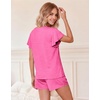 image:imageEkouaer Pajamas Set Women Casual Ruffle Sleeves Soft Comfy Loungewear Set with PocketsRose Pink
