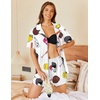 image:imageEkouaer Pajamas Set for Women 2 Piece Pjs Short Sleeve Sleepwear Button Down Lounge Shorts Sets SXXLBall White
