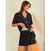 image:imageEkouaer Pajamas Set for Women 2 Piece Pjs Short Sleeve Sleepwear Button Down Lounge Shorts Sets SXXLBlack Bow