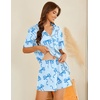 image:imageEkouaer Pajamas Set for Women 2 Piece Pjs Short Sleeve Sleepwear Button Down Lounge Shorts Sets SXXLBlue Bow2