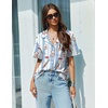 image:imageEkouaer Pajamas Set for Women 2 Piece Pjs Short Sleeve Sleepwear Button Down Lounge Shorts Sets SXXLBlue Striped Teddy Bear