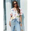image:imageEkouaer Pajamas Set for Women 2 Piece Pjs Short Sleeve Sleepwear Button Down Lounge Shorts Sets SXXLColorful Bow