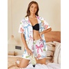 image:imageEkouaer Pajamas Set for Women 2 Piece Pjs Short Sleeve Sleepwear Button Down Lounge Shorts Sets SXXLColorful Bow