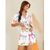 image:imageEkouaer Pajamas Set for Women 2 Piece Pjs Short Sleeve Sleepwear Button Down Lounge Shorts Sets SXXLColorful Bow