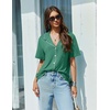 image:imageEkouaer Pajamas Set for Women 2 Piece Pjs Short Sleeve Sleepwear Button Down Lounge Shorts Sets SXXLGrey Green