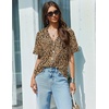 image:imageEkouaer Pajamas Set for Women 2 Piece Pjs Short Sleeve Sleepwear Button Down Lounge Shorts Sets SXXLLeopard