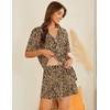 image:imageEkouaer Pajamas Set for Women 2 Piece Pjs Short Sleeve Sleepwear Button Down Lounge Shorts Sets SXXLLeopard