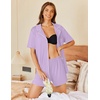 image:imageEkouaer Pajamas Set for Women 2 Piece Pjs Short Sleeve Sleepwear Button Down Lounge Shorts Sets SXXLLilac