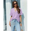 image:imageEkouaer Pajamas Set for Women 2 Piece Pjs Short Sleeve Sleepwear Button Down Lounge Shorts Sets SXXLLilac